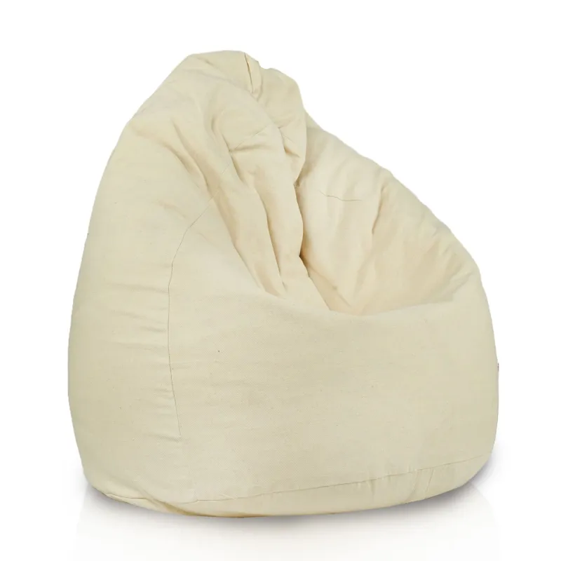Kids Bean Bag Chair L - Premium Natural Cotton - Undyed, Eco-friendly