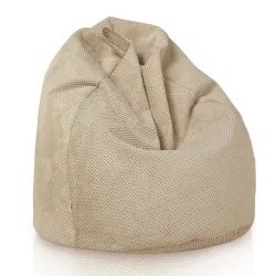 Kids Bean Bag Chair L - Dot Textured Velvet