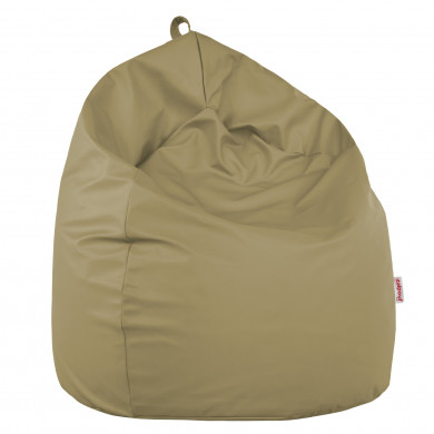 Beige large bean bag PU leather