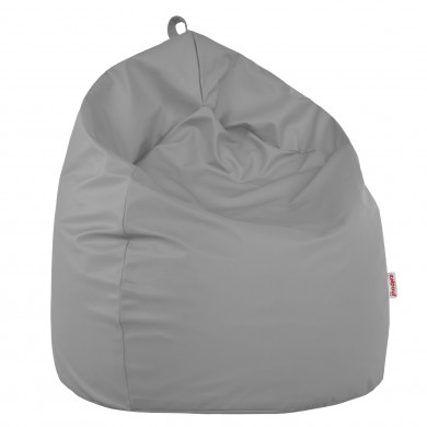 Light gray large bean bag PU leather
