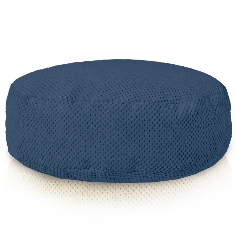 Round Footstool Pouffe - Dot Textured Velvet – view 6
