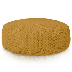 Round Footstool Pouffe - Dot Textured Velvet