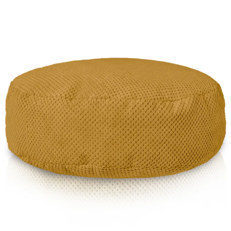 Round Footstool Pouffe - Dot Textured Velvet – view 3