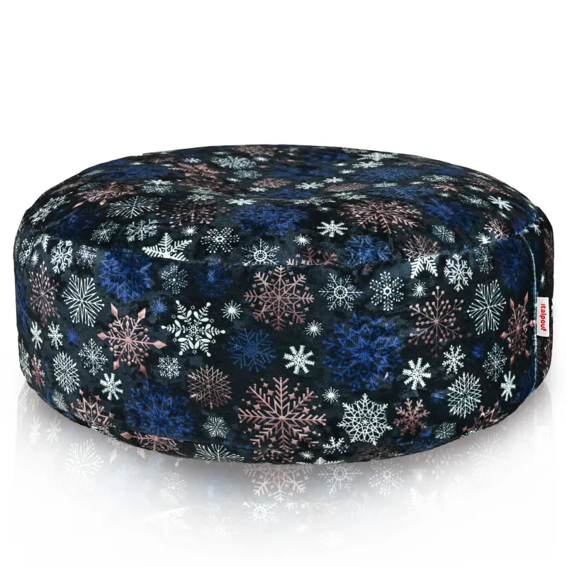 Round Footstool Pouffe - Premium Printed Fabric – view 76