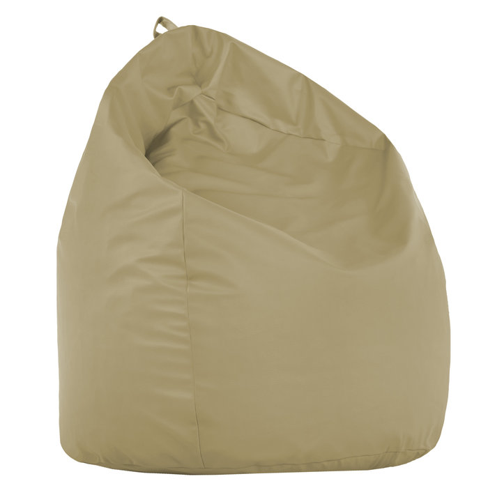 Beige XL large bean bag PU leather
