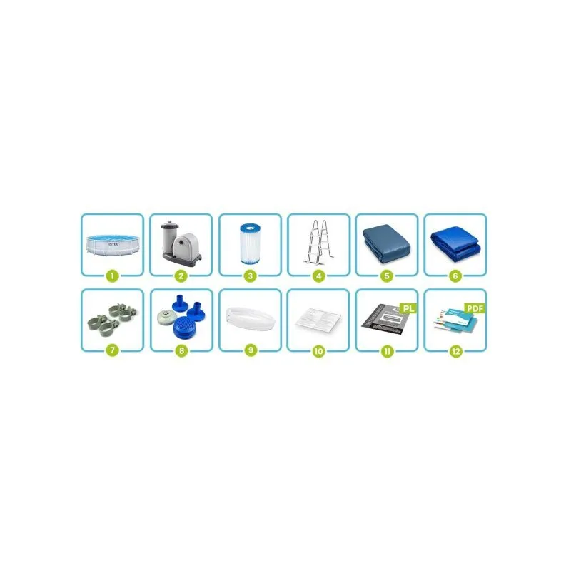 488 x 122 cm 12in1 Bestway 5619E racked garden pool.