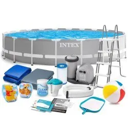 Metal Frame Garden Pool 610 x 132 cm 18in1 Complete Set INTEX 26756