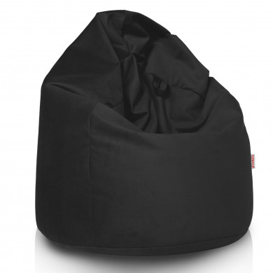 Black large bean bag velvet
