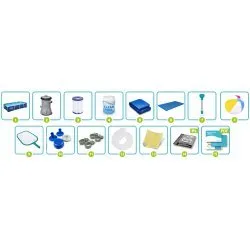 Racked garden pool 400 x 211 x 81 cm 15in1 Bestway 56405N.