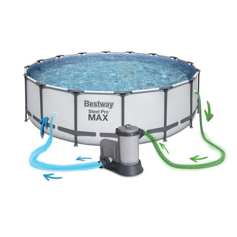 488 x 122 cm 19in1 Bestway 5612Z racked garden pool.