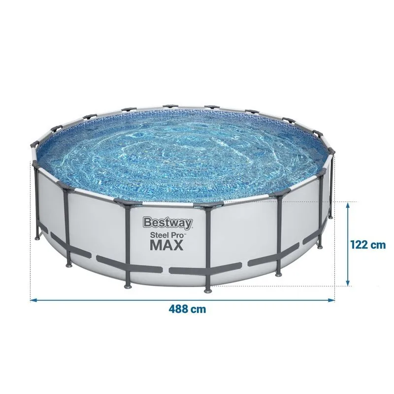 488 x 122 cm 19in1 Bestway 5612Z racked garden pool.