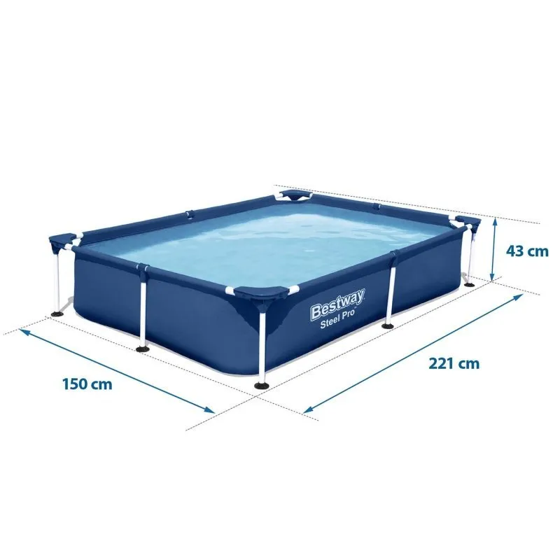 Rectangular frame pool 221 x 150 x 43 cm Bestway 56401N.