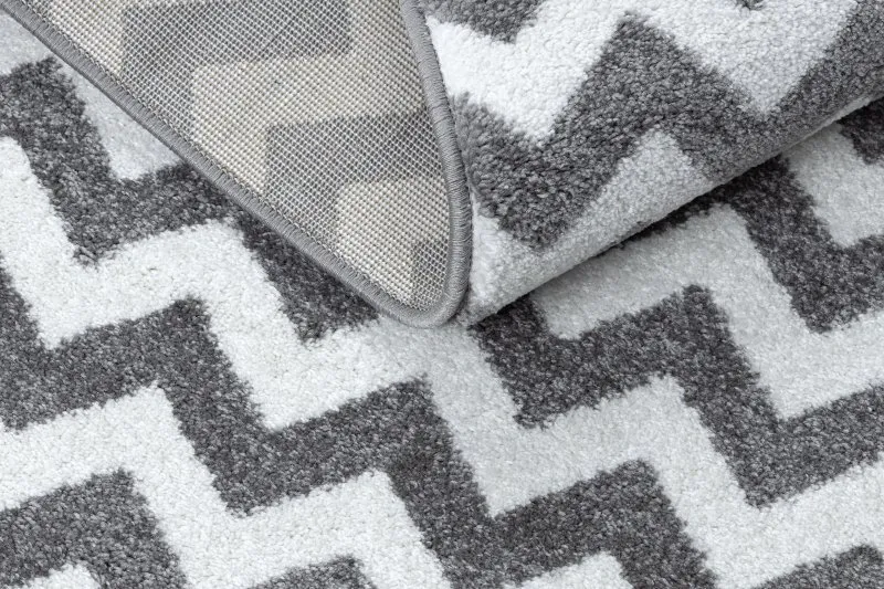 Dywan SKETCH koło - F561 szaro/biały - Zygzak