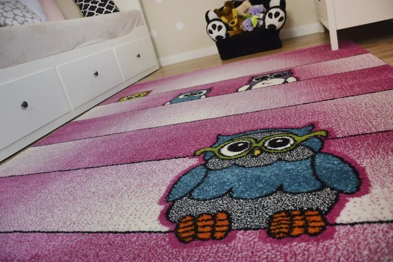 Dywan KIDS Sowy różowy C412