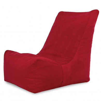 Red bean bag chair distinto velvet