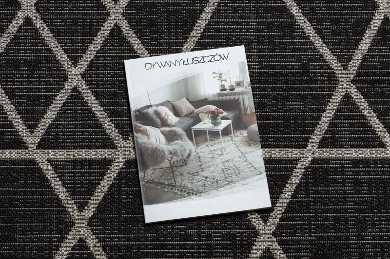 DYWAN SZNURKOWY SIZAL FLOORLUX 20508 black / silver TRÓJKĄTY