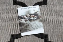 DYWAN SZNURKOWY SIZAL FLOORLUX 20608 , koniczyna marokańska, trellis  srebrny / czarny