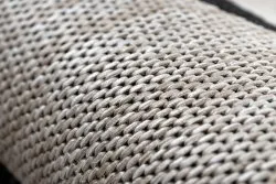 DYWAN SZNURKOWY SIZAL FLOORLUX 20608 , koniczyna marokańska, trellis  srebrny / czarny