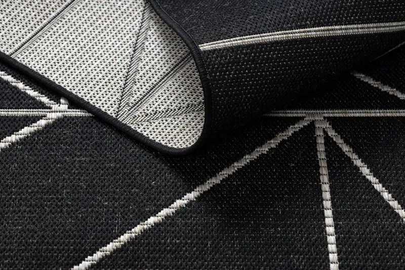 DYWAN SZNURKOWY SIZAL FLOORLUX 20605 black / silver TRÓJKĄTY, GEOMETRYCZNY
