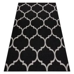 DYWAN SZNURKOWY SIZAL FLOORLUX 20608 , koniczyna marokańska, trellis czarny / srebrny 