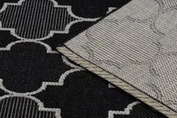 DYWAN SZNURKOWY SIZAL FLOORLUX 20607 , koniczyna marokańska, trellis  czarny / srebrny