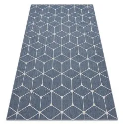 Dywan SZNURKOWY SIZAL FLAT 48721/591 KOSTKI 3D niebieski
