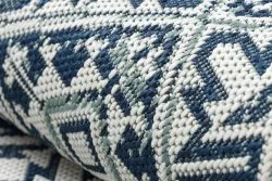 Carpet COLOR 19247/699 SISAL Squares Diamonds Plates Blue