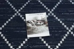 Dywan SZNURKOWY SIZAL COLOR 47268/309 Romby Kwadraty Niebieski