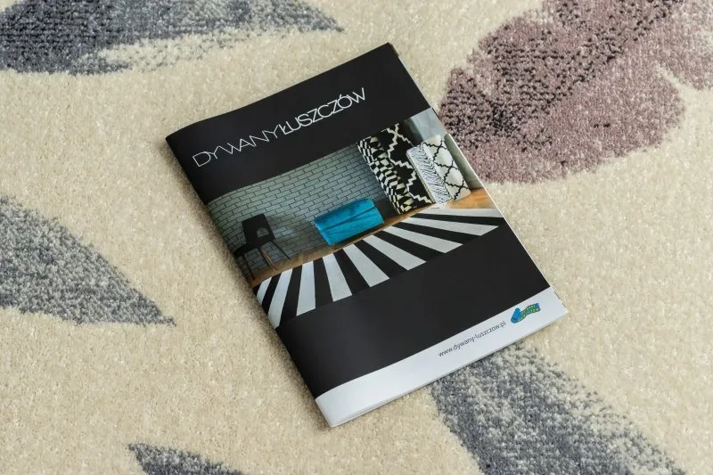 Dywan HEOS 78428 krem / róż LIŚCIE MONSTERA