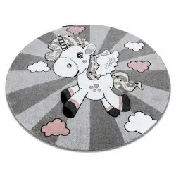 Carpet PETIT UNICORN circle grey