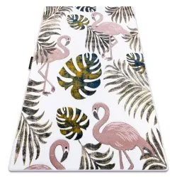 Carpet PETIT GARDEN FLAMINGOS MONSTERA LEAVES cream