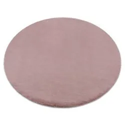 Carpet BUNNY circle pink IMITATION OF RABBIT FUR