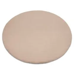 Carpet BUNNY circle taupe beige IMITATION OF RABBIT FUR