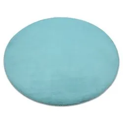 Carpet BUNNY circle aqua blue IMITATION OF RABBIT FUR