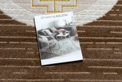 Dywan MEFE nowoczesny 9096 Ramka, grecki klucz - Strukturalny, dwa poziomy runa beż / brązowy