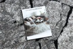 Dywan nowoczesny COZY 8985 Brick Kostka brukowa, kamień - Strukturalny, dwa poziomy runa szary