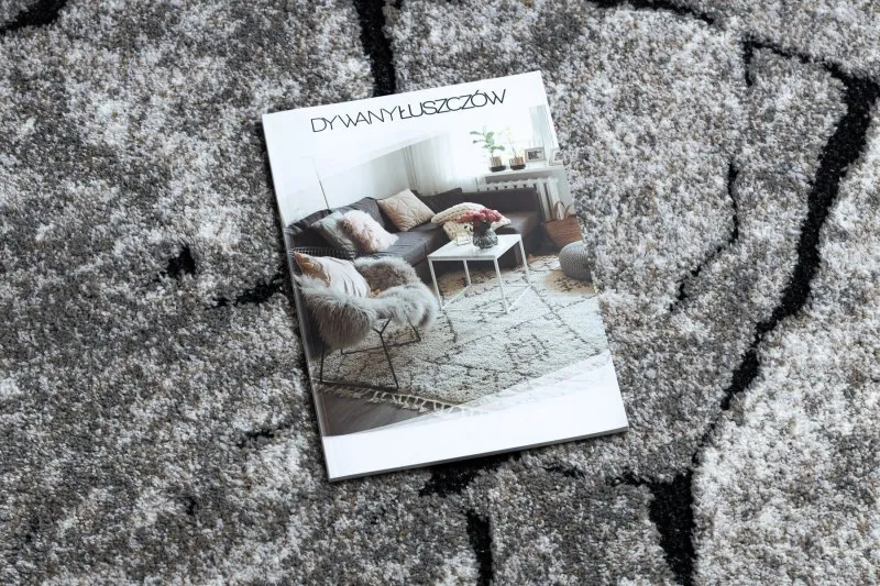 Dywan nowoczesny COZY 8985 Brick Kostka brukowa, kamień - Strukturalny, dwa poziomy runa szary