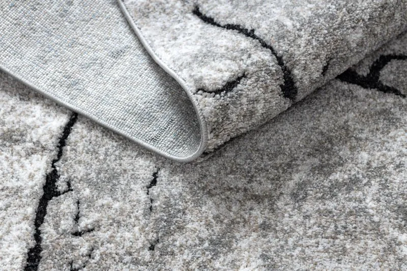Dywan nowoczesny COZY 8985 Brick Kostka brukowa, kamień - Strukturalny, dwa poziomy runa szary