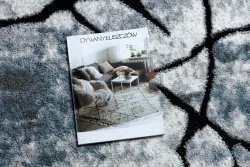 Dywan nowoczesny COZY 8873 Cracks Popękany beton - Strukturalny, dwa poziomy runa jasny szary / niebieski