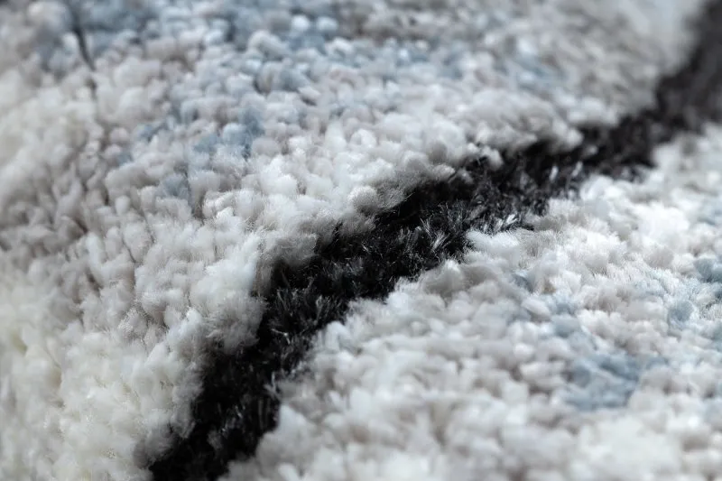Dywan nowoczesny COZY 8873 Cracks Popękany beton - Strukturalny, dwa poziomy runa jasny szary / niebieski