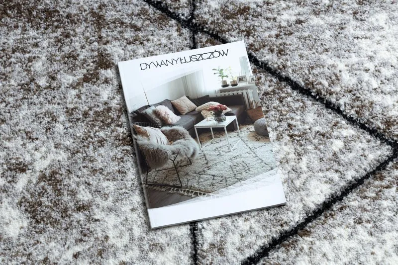 Dywan nowoczesny COZY 8872 Koło Wall, geometryczny, trójkąty - Strukturalny, dwa poziomy runa brązowy