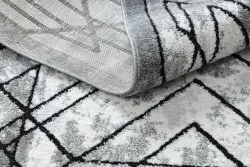 Dywan nowoczesny COZY Tico, geometryczny - Strukturalny, dwa poziomy runa szary