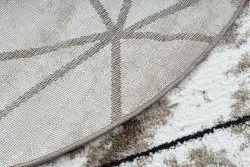Dywan nowoczesny COZY Polygons Koło, geometryczny, trójkąty - Strukturalny, dwa poziomy runa brązowy