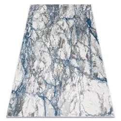 Modern NOBLE carpet 9962 68 Marble, stone - structural two levels of fleece cream / blue
