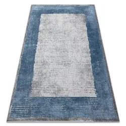 Modern NOBLE carpet 9730 68 Frame vintage - structural two levels of fleece cream / blue