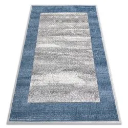 Modern NOBLE carpet 1512 68 Frame, Greek vintage - structural two levels of fleece cream / blue
