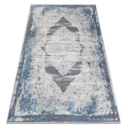 Modern NOBLE carpet 9479 63 ornament vintage - structural two levels of fleece cream / blue
