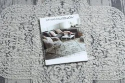 Dywan NOBLE nowoczesny  9479 63 Ornament vintage przecierany - Strukturalny, dwa poziomy runa krem / niebieski