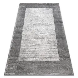 Modern NOBLE carpet 9730 65 Frame vintage - structural two levels of fleece cream / grey