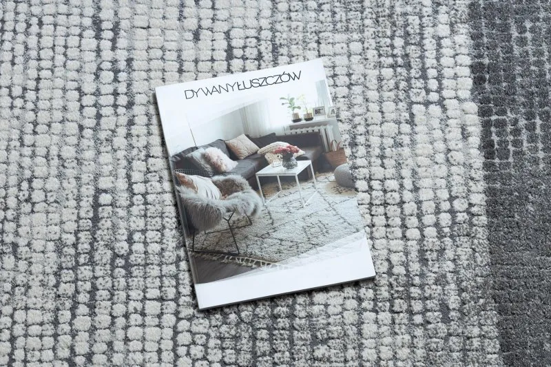 Dywan NOBLE nowoczesny 9730 65 Ramka vintage przecierany - Strukturalny, dwa poziomy runa krem / szary